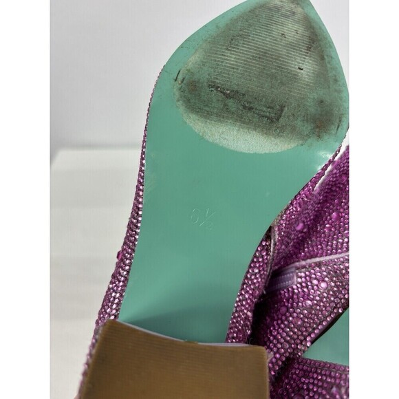 Betsey Johnson Kyla Bootie Pink Rhinestone 6.5 Pointy Toe Block Heel - Picture 5 of 12